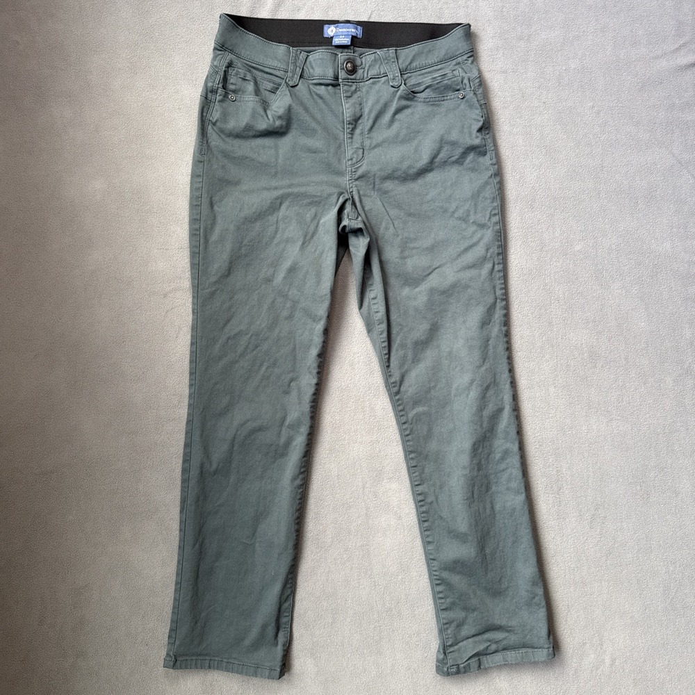 Democracy AbSolution Pants Womens 14 Green Stretch Ankle Skinny